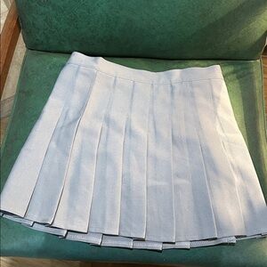 American Apparel Pleated Mini Skirt Gray Made in USA NWT